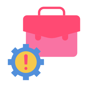 Failure, Gear, Machine, Briefcase, Risk, Management icon