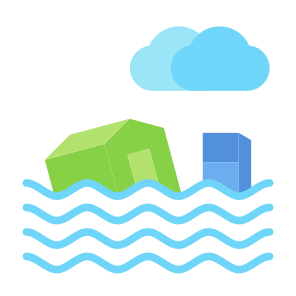 Floods, Home, Disaster, Water, Flooded, Natural Disaster icon