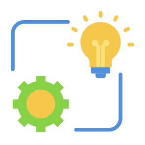 Innovation, Gear, Light Bulb, Management, Process Improvement, Improvement icon