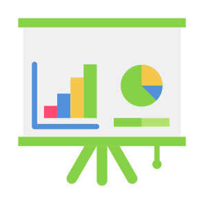 Presentation, Development, Report, Statistics, Analysis, Blackboard   icon