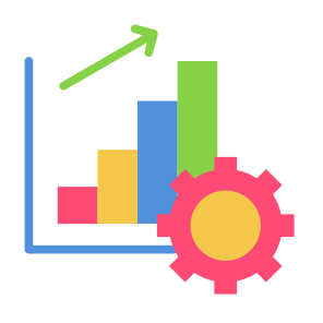 Process Improvement, Process, Configuration, Management, Bar Graph, Increasing icon