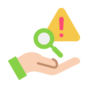 Risk, Search, Warning, Analysis, Investigation, Research  icon