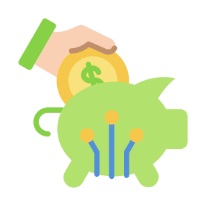 Digital Currency, Digital, Money, Saving, Save Money, Fintech    icon