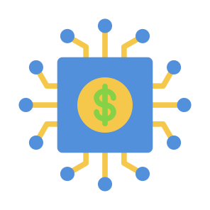 Financial Technology, Financial, Technology, System, Processor, Chip icon