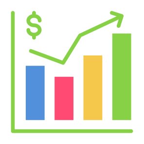 Growth, Value, Graph, Bar Chart, Profit, Money icon
