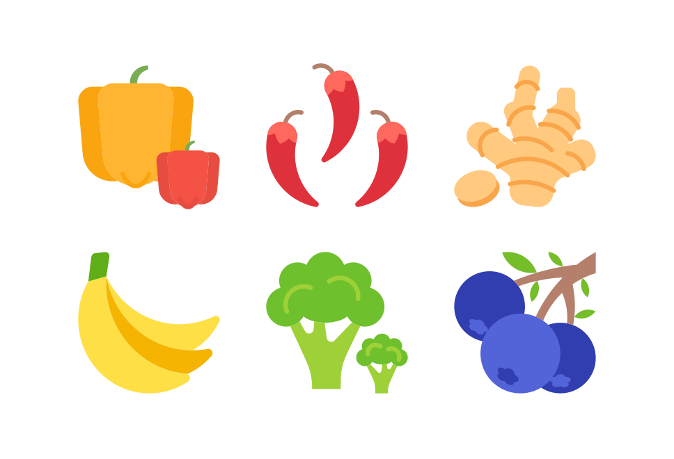 Vegetables and Fruits Large Set Preview