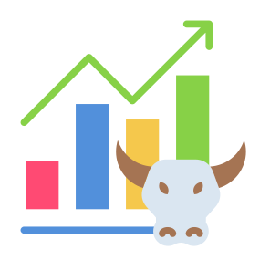 Bull Market, Stock, Market, Bullish, Stock Chart  icon