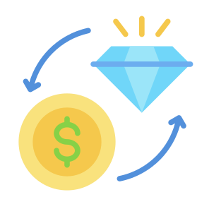 Exchange, Money, Diamond, Convert, Conversion icon