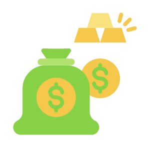 Gold Ingots, Gold, Assets, Investment, Money  icon