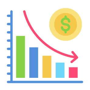Loss, Bar Chart, Bankruptcy, Decrease, Crisis   icon