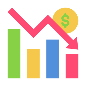 Loss, Income, Statistics, Decrease, Money icon
