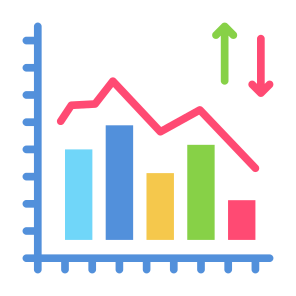 Market Fluctuation, Statistics, Up Down, Stock Market, Stock Exchange  icon