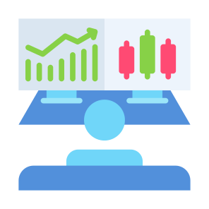 Trading, Trader, User, Stock, Bar Chart  icon