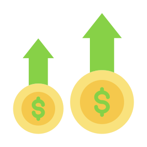 Up Selling, Cost, Price Up, Growth, Increase  icon