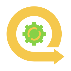 Continuous, Gear, Development, Process, Cycle icon