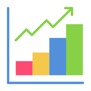 Growth, Up Arrow, Statistics, Bar Chart, Benefit icon