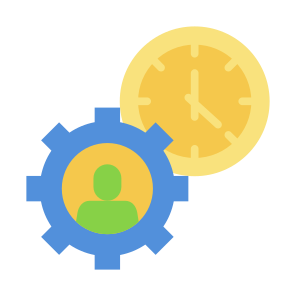 Time Management, Clock, Gear, Setting, Work Experience icon