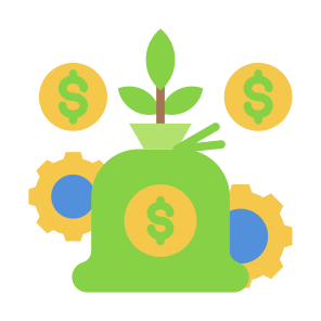 Asset Management, Wealth, Money Management, Money Bag, Setting  icon