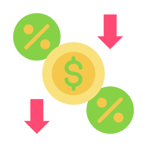 Discount, Low Price, Percentage, Down Arrow, Interest Rate  icon