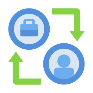 Business To Consumer, User, Customer,  Transaction, Commerce And Shopping icon