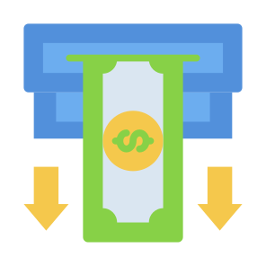 Cash Withdrawal, Money Withdrawal, Money, Currency, Atm Machine icon