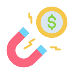 Attract, Money, Income, Magnet, Attraction, Profit icon