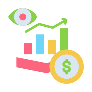 Investment, Money, Sales, Prediction, Vision, Growth icon