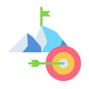 Mission, Planning, Success, Goal, Target, Mountain icon
