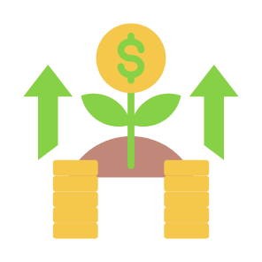 Profits, Income, Money, Investment, Growth, Increase icon
