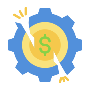 Disruption, Market, Crash, Crisis, Bankruptcy icon