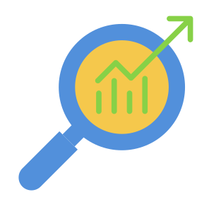Statistic, Search, Analytics, Analysis, Growth icon