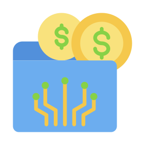 Digital Wallet, Wallet, Digital Money, Coin, Currency icon