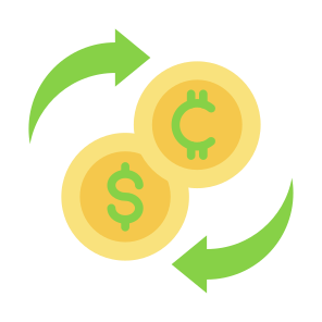 Exchange, Dollar, Conversion, Crypto, Currency icon