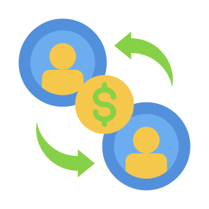Pp, Peer To Peer, Transaction, Finance, Change, Online, Share, Networking icon