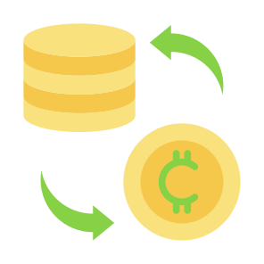 Tokenization, Coin, Exchange, Crypto, Fintech icon