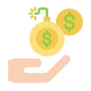 Debt, Venture, Fund, Crisis, Explosive, Business And Finance, Money, Loan icon