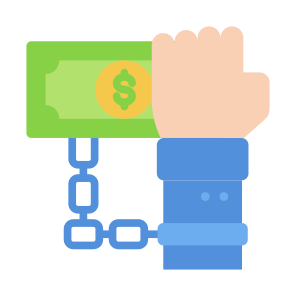 Payment, Obligation, Bankruptcy, Debt, Business And Finance, Crisis, Tied, Dollar,  Chain icon