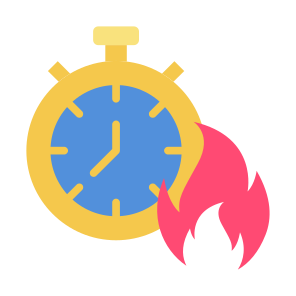 Overdue, Rush, Fire, Clock, Deadline, Schedule, Time And Date, Flames, Time icon