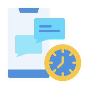 Response, Quick, Question, Customer Service, Communications, Chat, Time, Clock icon