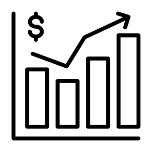 Growth, Value, Graph, Bar Chart, Profit, Money icon