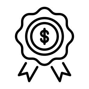 Badge, Ribbon, Money, Dollar, Award, Reward, Bonus icon