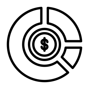 Chart, Money, Dollar, Finance, Donut Chart, Business  icon