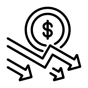 Crisis, Dollar, Financial, Economy, Loss, Stock Market, Recession icon