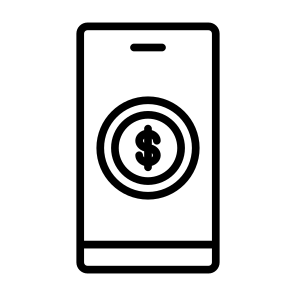 Digital Money, Smartphone, Dollar, Currency, Transaction, Banking, Online Payment icon