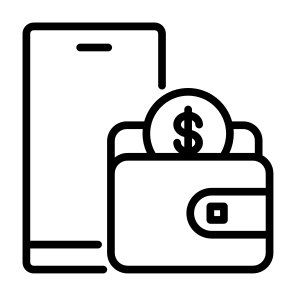 Digital Wallet, Smartphone, Dollar, Electronic, Billfold, Payment Method, Mobile Payment, Online Payment icon