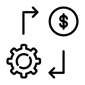 Ecosystem, Gear, System, Dollar, Coin, Money, Money Management icon