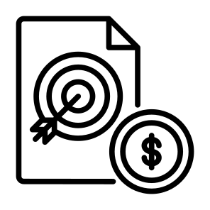 Goal, Target, File, Document, Dollar, Aim, Targeting  icon