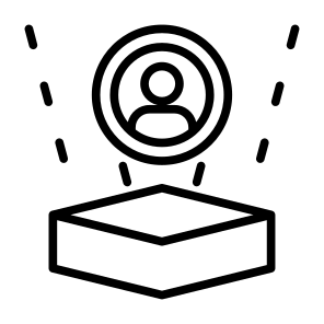 Hologram, Business, Coin, User, Virtual Reality, Technoloy icon