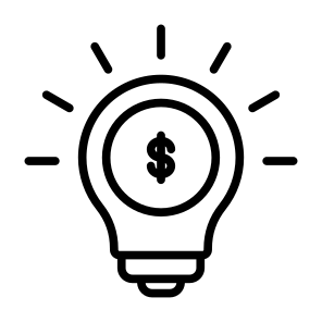 Idea, Money, Business, Light Bulb, Marketing, Dollar, Financial icon