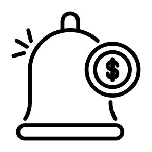 Payment Notification, Money, Dollar, Coin, Alarm, Currency, Payment, Notification icon